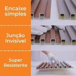 Kit 10 Painel Ripado Pvc Madeira Travertino Cinza 2,9m X 16cm - 3