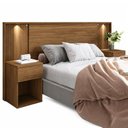 Ver imagem 2 de Cabeceira Extensível Bourbon Casal Queen Ripada com LED Jatobá - Santos Andirá
