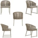 Ver imagem 5 de 2 Cadeira Noronha Aluminio Micro Pintura Champanhe, Tr. Telinha Corda Nautica Rami, Estofado - Fendi