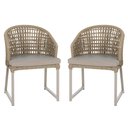 Ver imagem 1 de 2 Cadeira Noronha Aluminio Micro Pintura Champanhe, Tr. Telinha Corda Nautica Rami, Estofado - Fendi