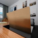 Ver imagem 3 de Papel Parede Adesivo Lavavel Aço Escovado Ouro Envelhecido