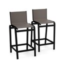 Ver imagem 1 de Kit 2 Banquetas Altas Bancada Alumínio Preto Tela Fendi