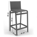 Ver imagem 3 de Kit 2 Banquetas Altas Bancada Alumínio Preto Tela Fendi