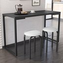 Ver imagem 1 de Conjunto Mesa de Cozinha Prattica Industrial 120cm com 2 Banquetas F02 Preto/Branco - Mpozenato