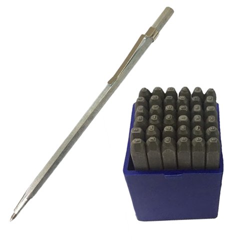 Jogo Marcação Numérico + Alfabeto Med. 1,0 Mm 36 Peças + Riscador 145mm