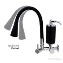 Ver imagem 2 de Torneira de Cozinha Preto Gourmet Parede com Filtro Inox Flexível bico Arejador Duplo Jato