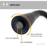 Torneira de Cozinha Preto Gourmet Parede com Filtro Inox Flexível bico Arejador Duplo Jato - 3