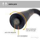 Ver imagem 3 de Torneira de Cozinha Preto Gourmet Parede com Filtro Inox Flexível bico Arejador Duplo Jato