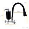 Torneira de Cozinha Preto Gourmet Parede com Filtro Inox Flexível bico Arejador Duplo Jato - 4