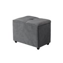Ver imagem 5 de Puff Baú 60cm Porta Brinquedos Organizador com Assento Decorativo para Quarto Infantil Cinza
