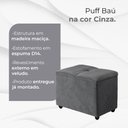 Ver imagem 2 de Puff Baú 60cm Porta Brinquedos Organizador com Assento Decorativo para Quarto Infantil Cinza