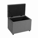 Ver imagem 3 de Puff Baú 60cm Porta Brinquedos Organizador com Assento Decorativo para Quarto Infantil Cinza