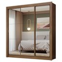 Ver imagem 3 de Guarda-roupa Casal 3 Portas de Correr de Espelho Rustic Nobre Madesa