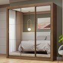 Ver imagem 2 de Guarda-roupa Casal 3 Portas de Correr de Espelho Rustic Nobre Madesa