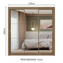 Ver imagem 4 de Guarda-roupa Casal 3 Portas de Correr de Espelho Rustic Nobre Madesa