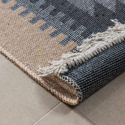 Passadeira Kilim Turco 0,60m x 1,80m Dupla Face Cinza - 3 Passadeira Kilim Turco 0,60m x 1,80m Dupla Face Cinza - 3