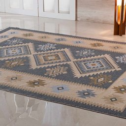 Passadeira Kilim Turco 0,60m x 1,80m Dupla Face Cinza - 4 Passadeira Kilim Turco 0,60m x 1,80m Dupla Face Cinza - 4