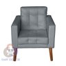 Sofá/poltrona/cadeira Decorativa Glamour Dubai com Pés em Madeira Cinza - 5