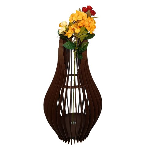 Vaso de Chão Decorativo Grande Andromeda Mdf:preto/85x30cm