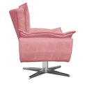 Ver imagem 5 de Kit 2 Poltronas Decorativas Base Giratória Cromada Charger Suede Rosê - Gran Belo