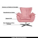 Ver imagem 3 de Kit 2 Poltronas Decorativas Base Giratória Cromada Charger Suede Rosê - Gran Belo
