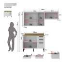Ver imagem 3 de Cozinha Compacta Modulada 3 Peças MDF Linha Grazi Branco/Carvalho Tropical
