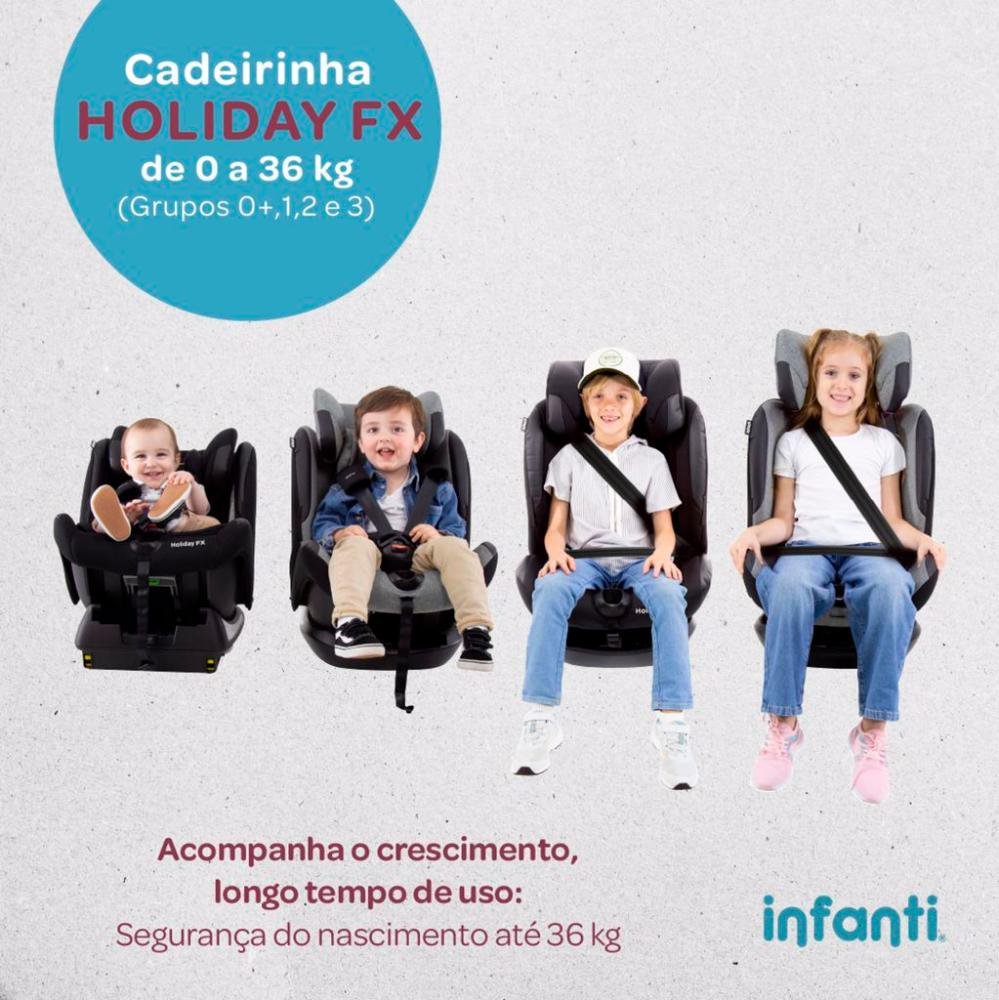 Cadeirinha de Carro Holiday FX com Isofix Infanti 0 a 36kg Black Intense - 4