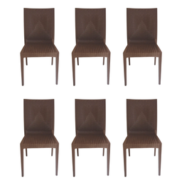 Cadeira Rattan Marrom Top Chairs - Kit com 6 - 1