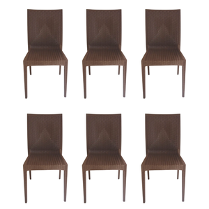 Cadeira Rattan Marrom Top Chairs - Kit com 6