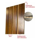 Ver imagem 4 de 10 Painel MDF Placa Madeira Ripada Embuía Revestimento de Parede 53x15cm