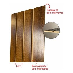 10 Painel MDF Placa Madeira Ripada Embuía Revestimento de Parede 53x15cm - 4