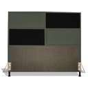 Ver imagem 1 de Cabeceira Estofada 140cm Cama Box Casal Suede Cinza Suede Preto