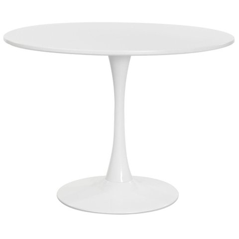 Mesa Saarinen Tulipa Redonda 120cm Tampo Madeira Branca