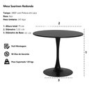Ver imagem 2 de Mesa Saarinen Tulipa Redonda 120cm Tampo Madeira Branca