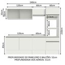 Ver imagem 4 de Armário de Cozinha Completa 240cm Branco Topazio Madesa 05
