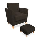 Ver imagem 1 de Poltrona de Amamentação com Puff Flavia Suede Marrom - Pallazio