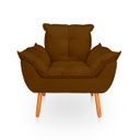 Ver imagem 6 de Kit 2 Poltrona Opala Marrom Suede Decorativa para Sala Escritório Biselos-Decor