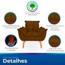 Ver imagem 7 de Kit 2 Poltrona Opala Marrom Suede Decorativa para Sala Escritório Biselos-Decor