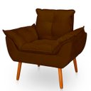 Ver imagem 5 de Kit 2 Poltrona Opala Marrom Suede Decorativa para Sala Escritório Biselos-Decor