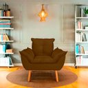Ver imagem 3 de Kit 2 Poltrona Opala Marrom Suede Decorativa para Sala Escritório Biselos-Decor