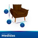 Ver imagem 2 de Kit 2 Poltrona Opala Marrom Suede Decorativa para Sala Escritório Biselos-Decor