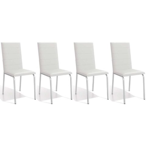 Cadeira de Cozinha Amsterdã C091 Kit 4 Un Cromada Branco 106