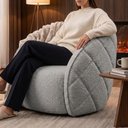 Ver mais imagens de Poltrona Decorativa Organica Essence Base Fixa Boucle Tce 1018 Moll