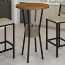 Ver imagem 2 de Mesa Bistrô Redonda Porta Gelo Madeira Maciça 70cm Bege/Marrom/Preto/Nature