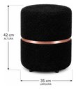 Ver imagem 2 de Kit de Puff com Cinta no Meio Rose Gold, Cor Preto Boucle - Let Móveis