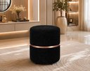 Ver imagem 4 de Kit de Puff com Cinta no Meio Rose Gold, Cor Preto Boucle - Let Móveis
