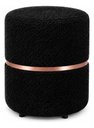 Ver imagem 3 de Kit de Puff com Cinta no Meio Rose Gold, Cor Preto Boucle - Let Móveis