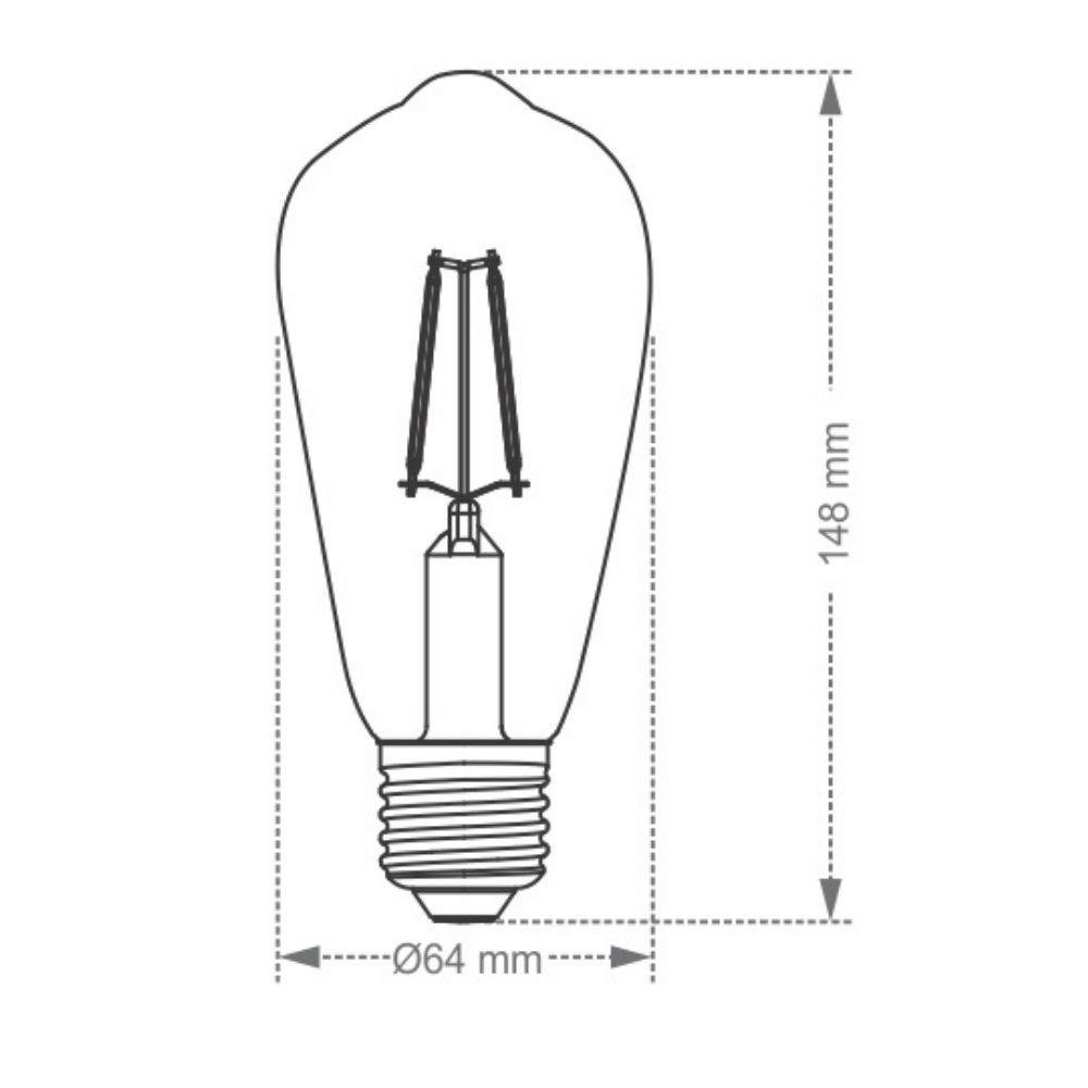 Lâmpada Led Smart Wi-fi Inteligente St64 Filamento 7w E27 Taschibra - 2