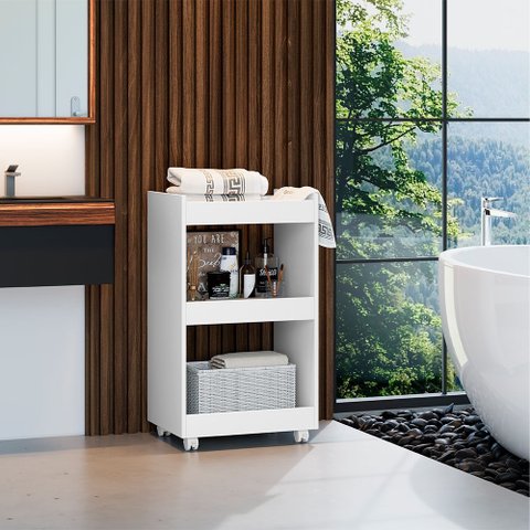 Esmalteira Balcão para Organizar Multiuso Modelo Jade para Casa Branco