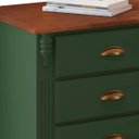 Ver imagem 3 de Mesa de Cabeceira 4 Gavetas Pés Luiz Xv Hannover 60817 - Verde Musgo/imbuia Glazer